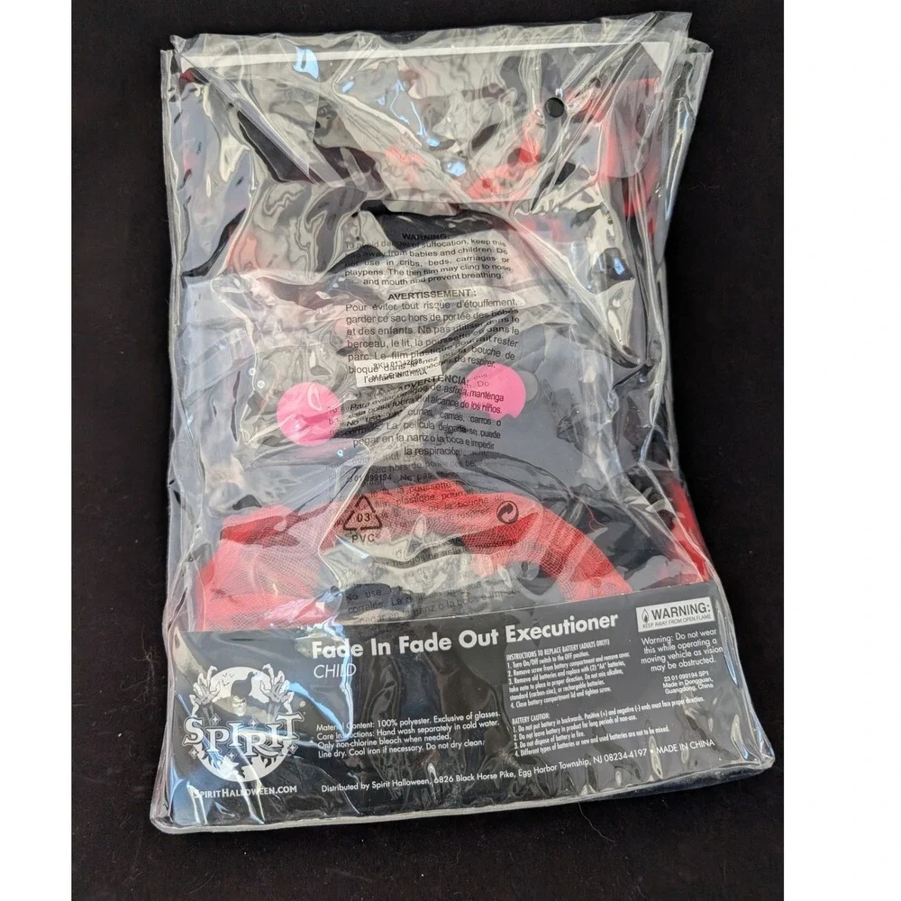 Spirit Halloween Fade In Fade Out Executioner Kids Costume Red Black Large 12-14